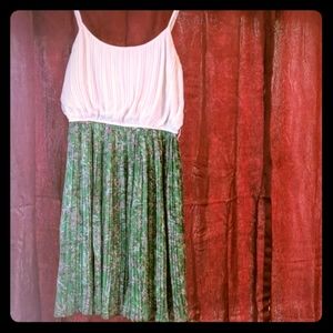 Adorable cream& green floral dress- ya los angeles